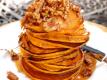 Pumpkin Pancakes with Pecan Spiced Maple Syrup