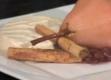 How To Make Poached Pear With Raspberry Syrup With Creamy Cinnamon Semifreddo
