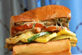 Fire Roasted Ratatouille Sandwich a Roasted Garlic Aioli and Fresh Cut Watermelon