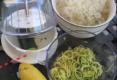 Noodles with Tomato Sauce and Coleslaw