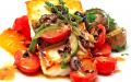 Roasted Halibut with Tomato Olive Salad