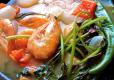 Sour Salmona and Shrimp Soup