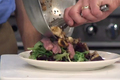 Pepper and Sesame Crusted Seared Rib-Eye Steak with Asian Vinaigrette