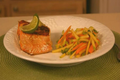 Chef Kern Mattei's Pan Seared Salmon with Carrot and Apple Salad 