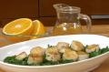 Seared Scallops over Wilted Spinach