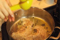 Creamy Leek Soup And Skate Wings With Capers And Asparagus