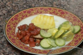 Spicy Chicken With Grilled Pineapple And Tomato Rague
