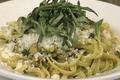 Spicy Clam Linguine With Basil And Cilantro Salsa 