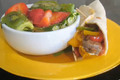 Steak Fajita With Fruit And Lettuce Salad