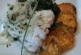 Steamed Cod with Roasted Sweet Potatoes and Kale