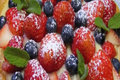 Delicious Strawberry and Blueberry Custard Cream and Almond Tarts