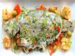 Striped Bass Stuffed with Fennel, Lemon, Tomatoes, Olives and Capers
