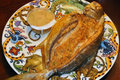 Stuffed Pompano with Crab and Clam Cake Dressing
