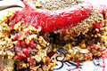 Raw Food Recipe Demo- Herbal Stuffing with Pomegranate Cran-Strawberry Sauce Recipe Video