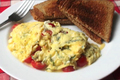 How To Make Summer Scrambled Eggs with Cherry Tomato, Basil and Feta