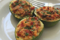Summer Squash Stuffed WIth Sausage