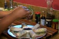 How To Make Super Bowl Recipe 2- Veggie Spring Rolls With Sweet Ginger Sesame Sauce (cooking With Carolyn)