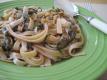 Fettuccine with Goat Cheese, Swiss Chard and Walnuts