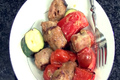 Tailgating Recipe: Sausage and Vegetable Kebabs with Mustard Sauce