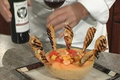 Chicken Satays with Melon Salad Teriyaki Style