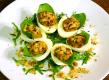 Tomato, Basil, Cheese and Walnut Pesto Deviled Eggs
