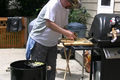 Omelet with Mushrooms and Cheese on Outdoor Grill
