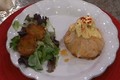 Valentine Dinner - Shrimp and Crab Newburgh in a Phyllo Purse, Warm Forelle Pears Salad and Chocolate Fondue