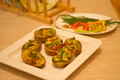 Potato Skins with Avocado Filling and Garlic Mashed Potato