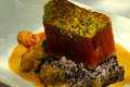 Wasabi Pea Pistachio Crusted Ahi with a Watermelon Salad