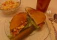 White Cheddar Cheese Sandwich with Colorful Bell Peppers