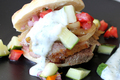 How To Make Yogurt Marinated Lamb with Tomato Cucumber Relish Pita Sandwiches