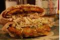 Zucchini Fritter and Spicy Slaw Sandwich