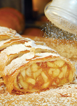 Mouth watering apple strudel
