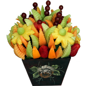 Fruit Flowers on Eatable Fruit Design Basket