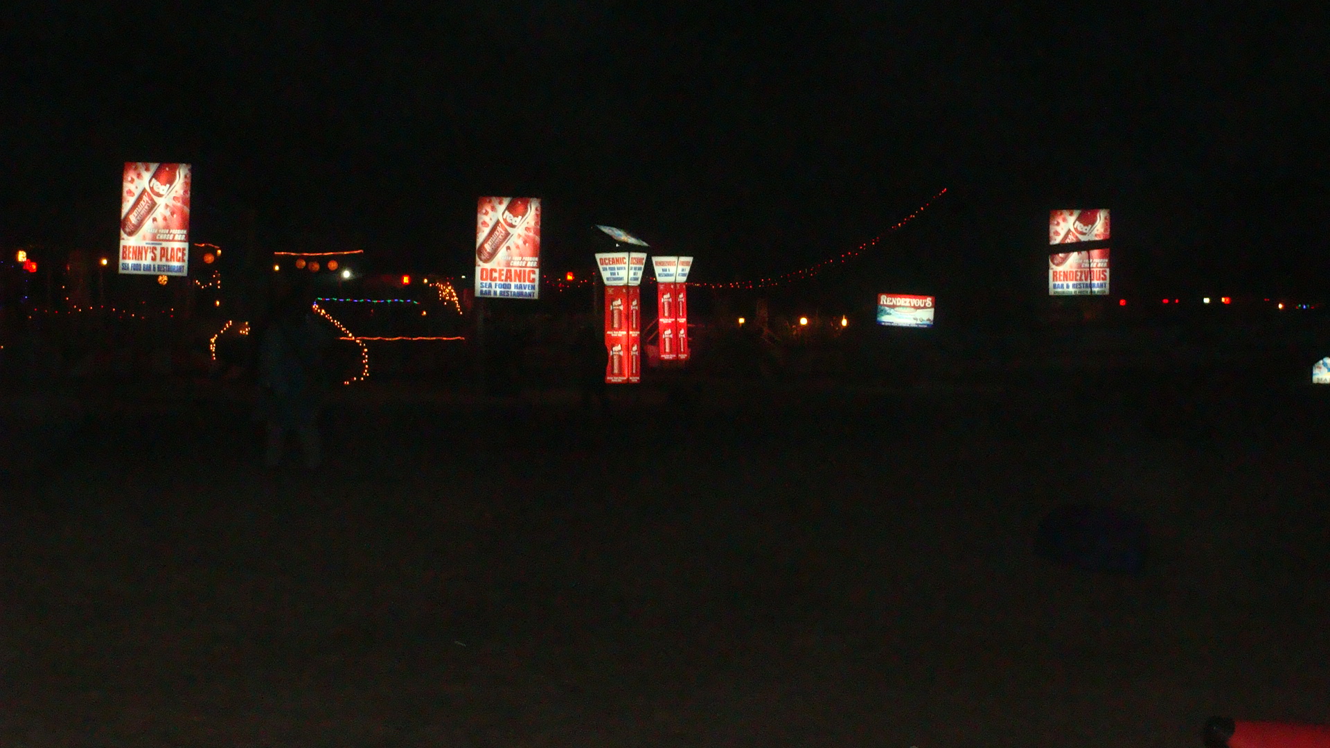 Goan shacks in night