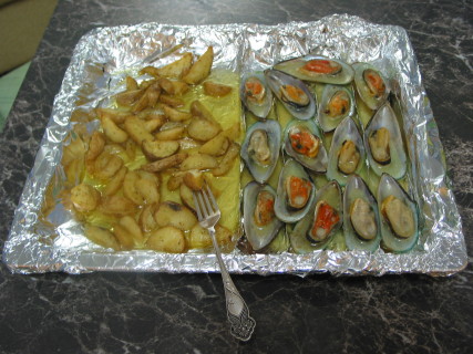 Grilled mussels 