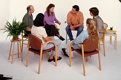 Group therapy session is a part of outpatient eating disorder treatment