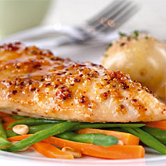 Juicy mouthwatering chicken breast prepared after soaking in brine 