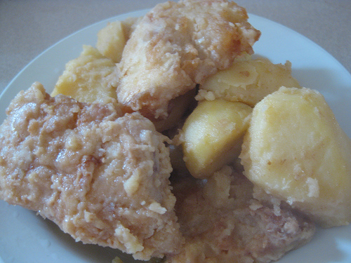 Eating baccala with potatoes is a great way to enjoy this dish.