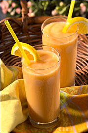Sumptuous chilled banana smoothie is ready to be served