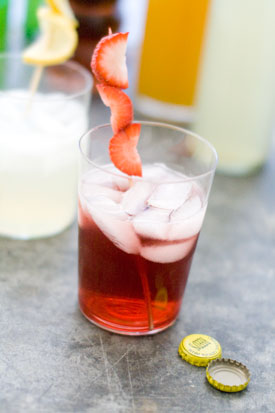 Infused vodka ready to be served