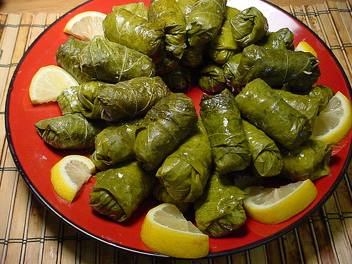 Dolma filled with rice currants herbs and spcies - a variation of Dolma