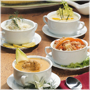 Hot soups ready for a soup party