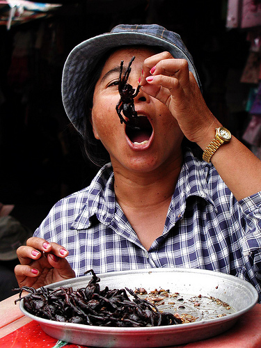 Fried Tarantulas are also included in the Top 10 strange foods of the world