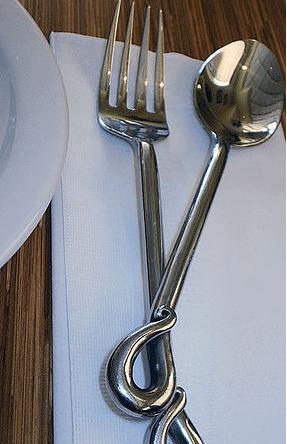 Knives are not really used for eating Thai