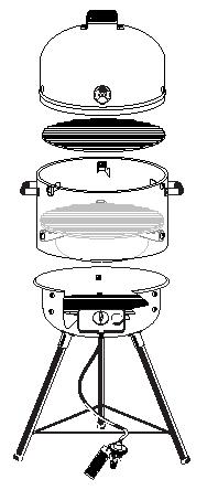 The cross section of a Brinkmann Smoke n gas Grill