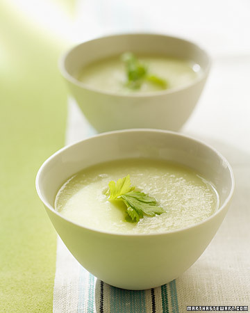 Steaming, hot, freshly made cream of celery soup is ideal for monsoons Steaming, hot, freshly made cream of celery soup is ideal for monsoons