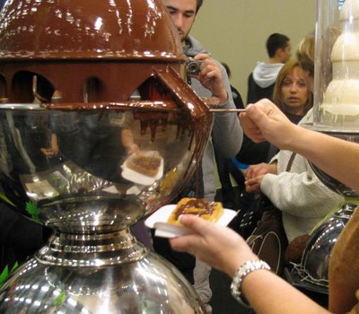 The show is filled with free chocolate fountains for all to savor