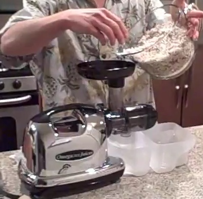 Use a juicer to make cold pressed coconut oil