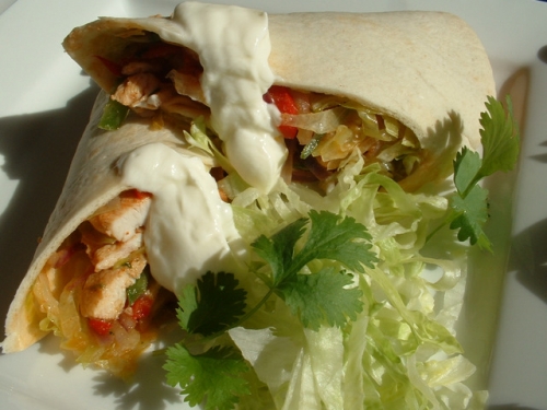 low-cal chicken fajitas